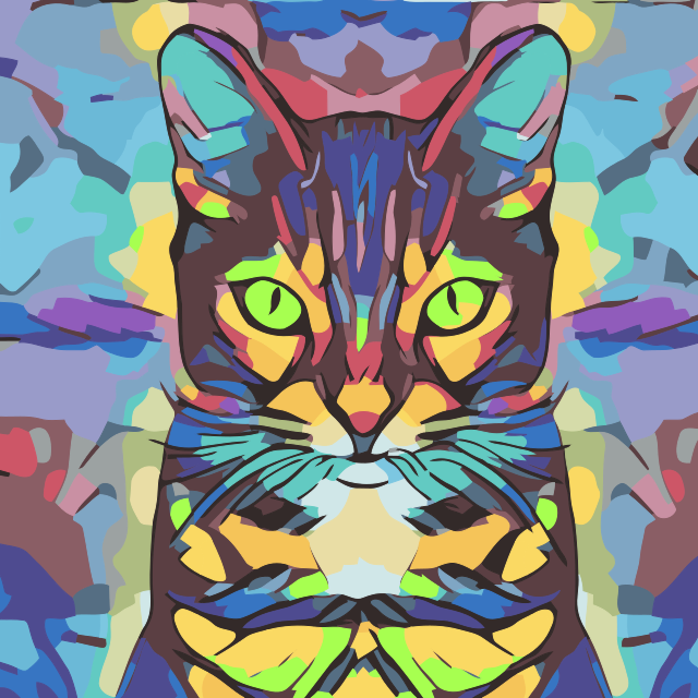 Paint by Numbers - Farverig Kat