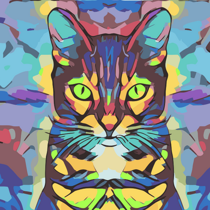 Paint by Numbers - Farverig Kat