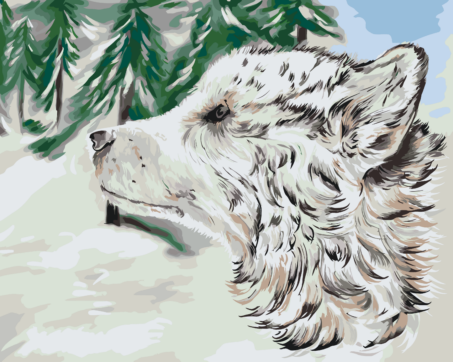Paint by Numbers - Hund i Sneen
