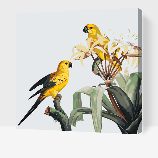 Paint by Numbers - Papegøje på blomsten