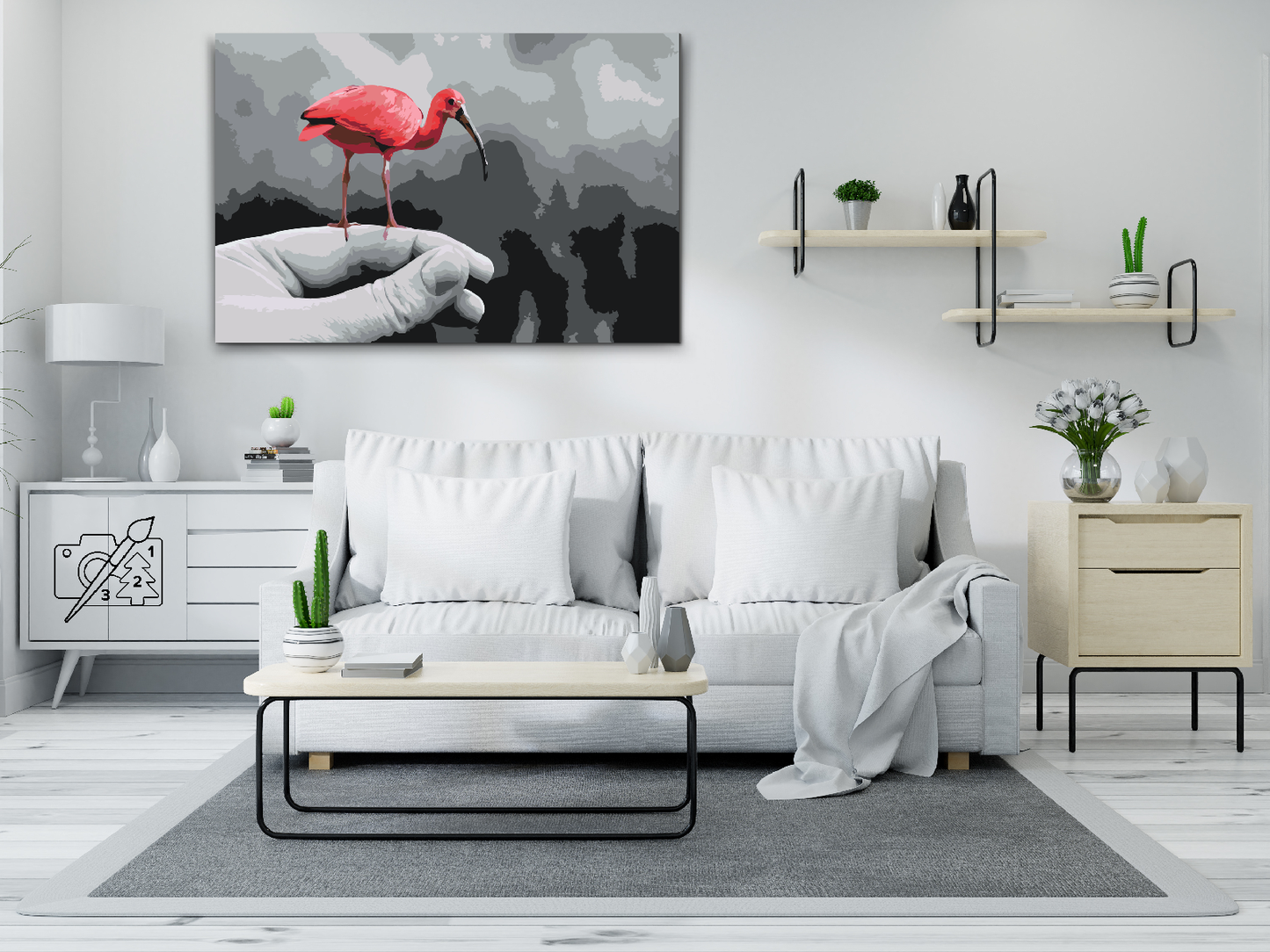 Paint by Numbers - Flamingo på hånden