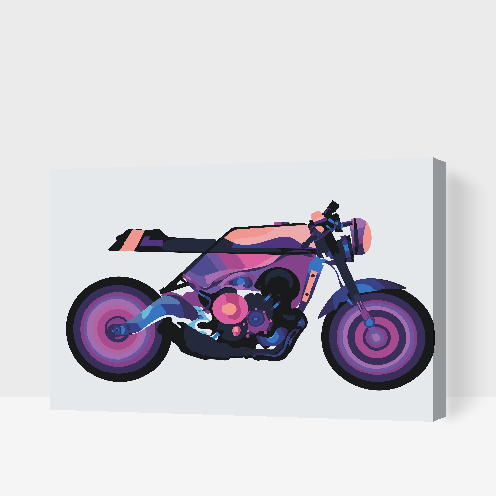 Paint by Numbers - Stilfuld motorcykel