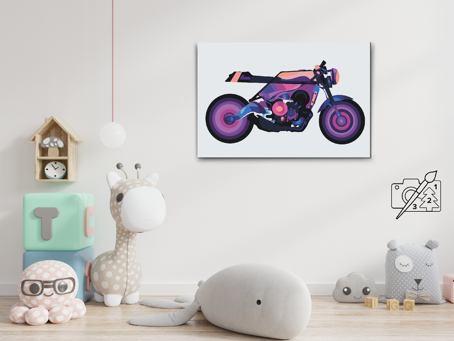 Paint by Numbers - Stilfuld motorcykel