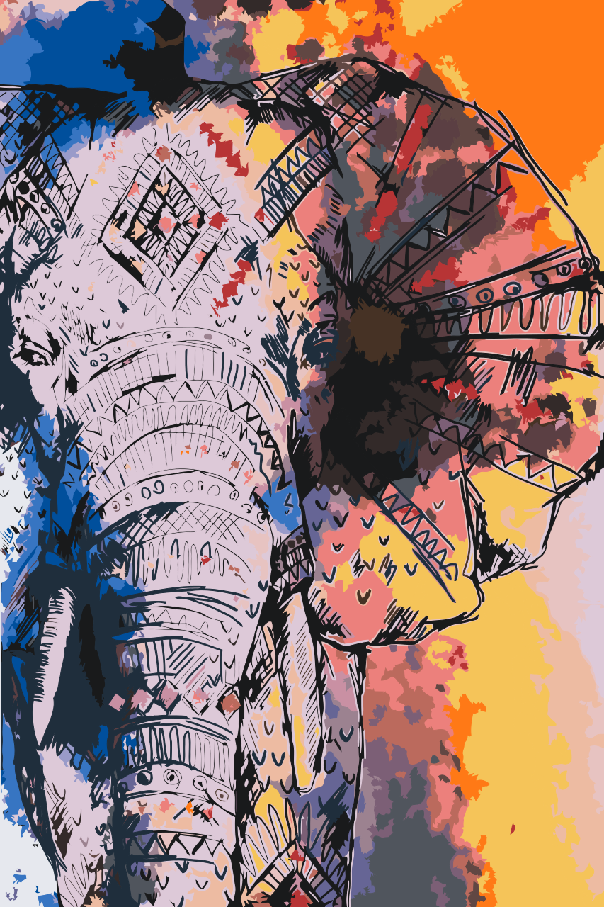 Paint by Numbers - Afrikansk elefant