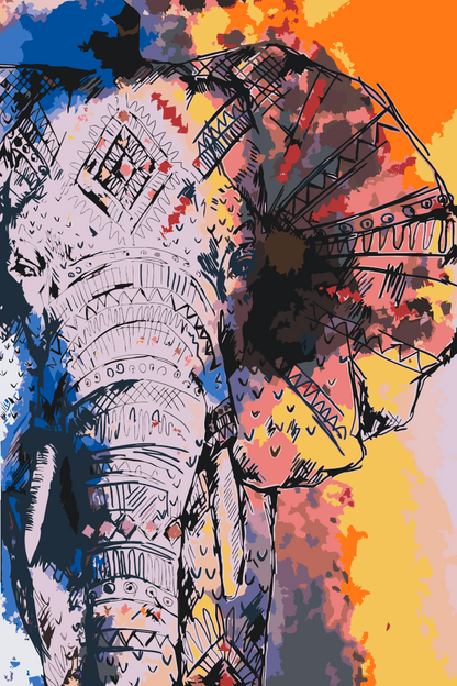Paint by Numbers - Afrikansk elefant