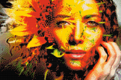 Diamond Painting - Kvinde skjult i en solsikke