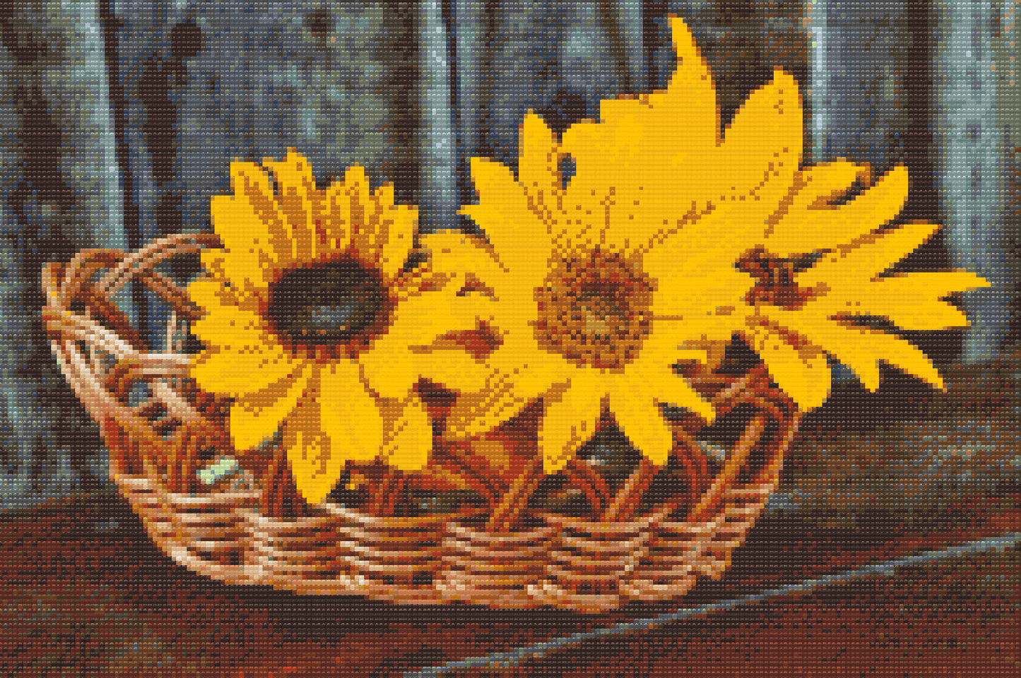 Diamond Painting - Kurv med solsikker