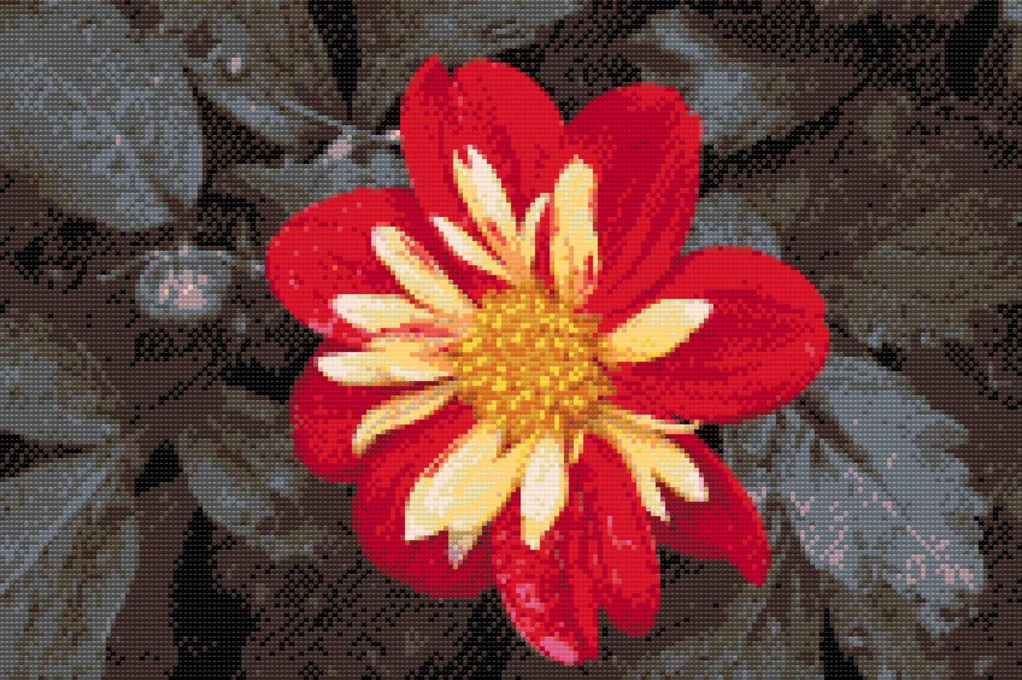 Diamond Painting - Rød Blomst