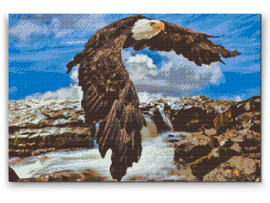 Diamond Painting - Ørn ved vandfaldet