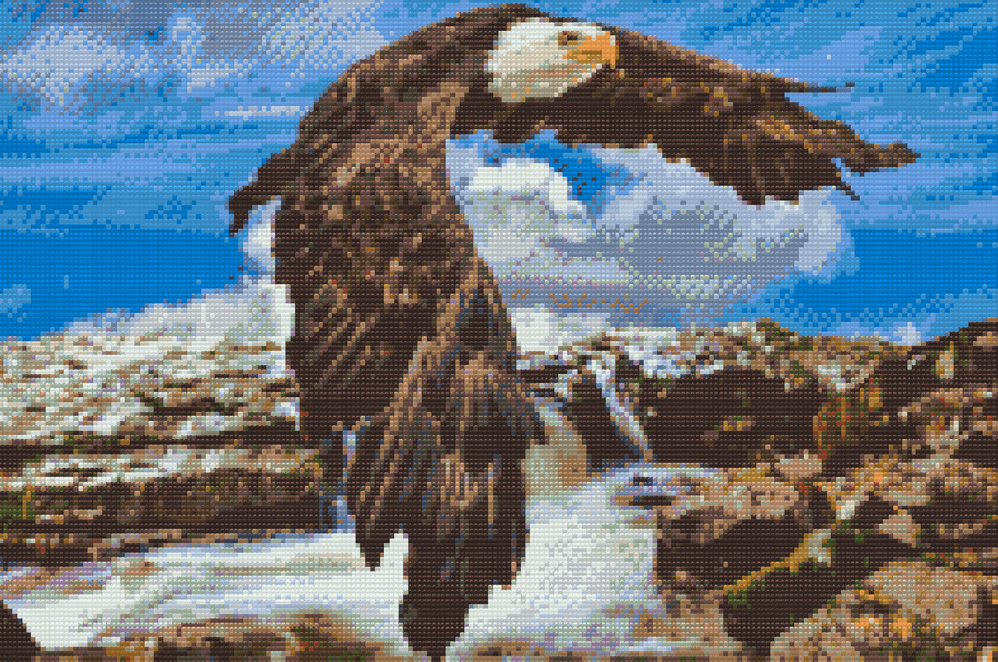 Diamond Painting - Ørn ved vandfaldet