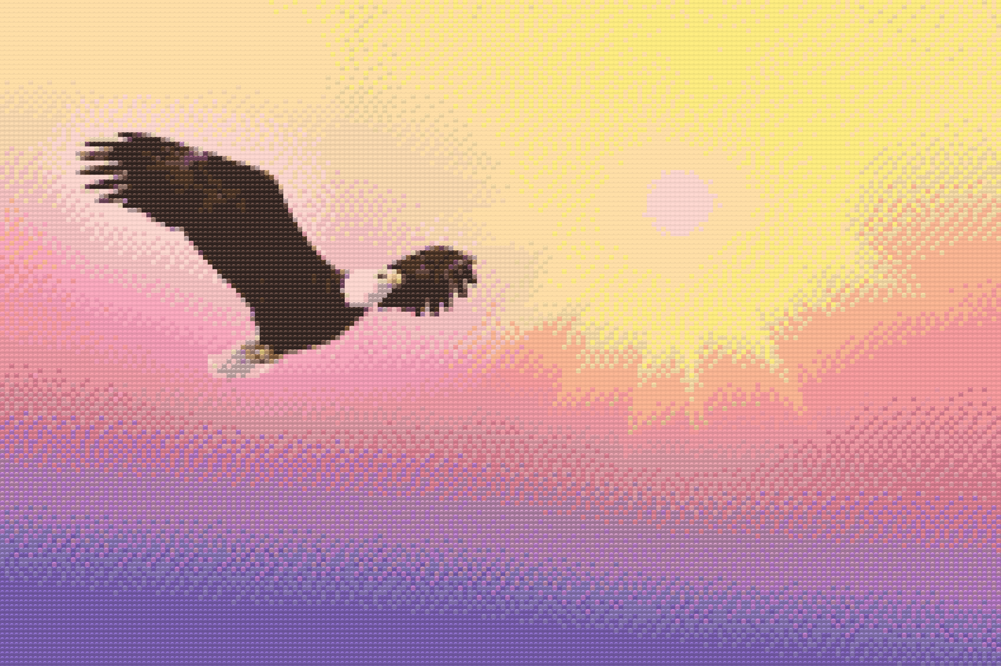 Diamond Painting - Ørn ved solnedgang