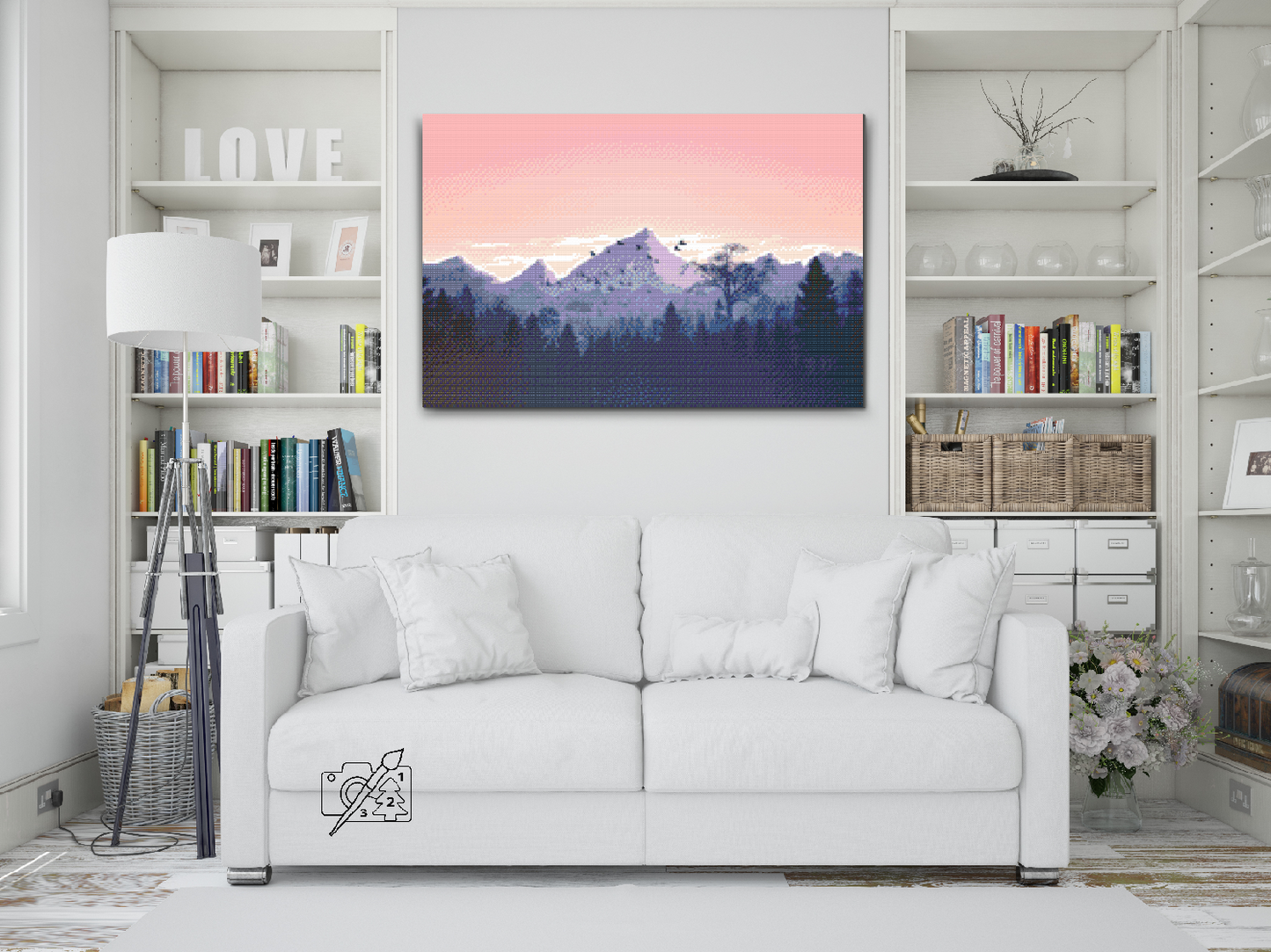 Diamond Painting - Bjerge ved solnedgang