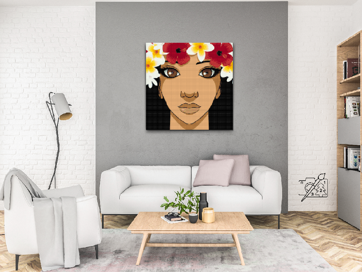 Diamond Painting - Kvinde med blomsterkrans