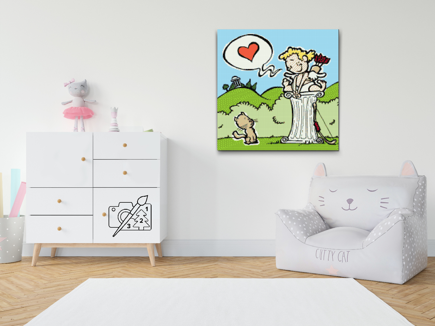 Diamond Painting - Amor og Kitty