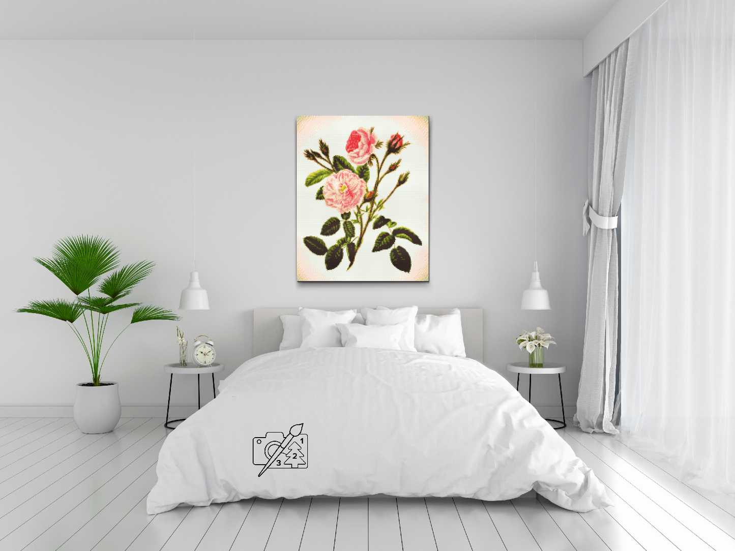 Diamond Painting - Vilde lyserøde roser