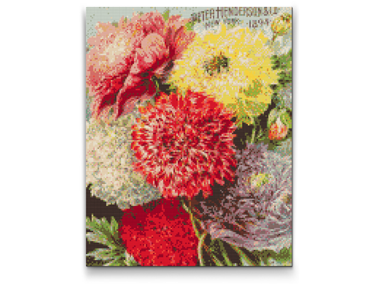 Diamond Painting - Retro farverige blomster