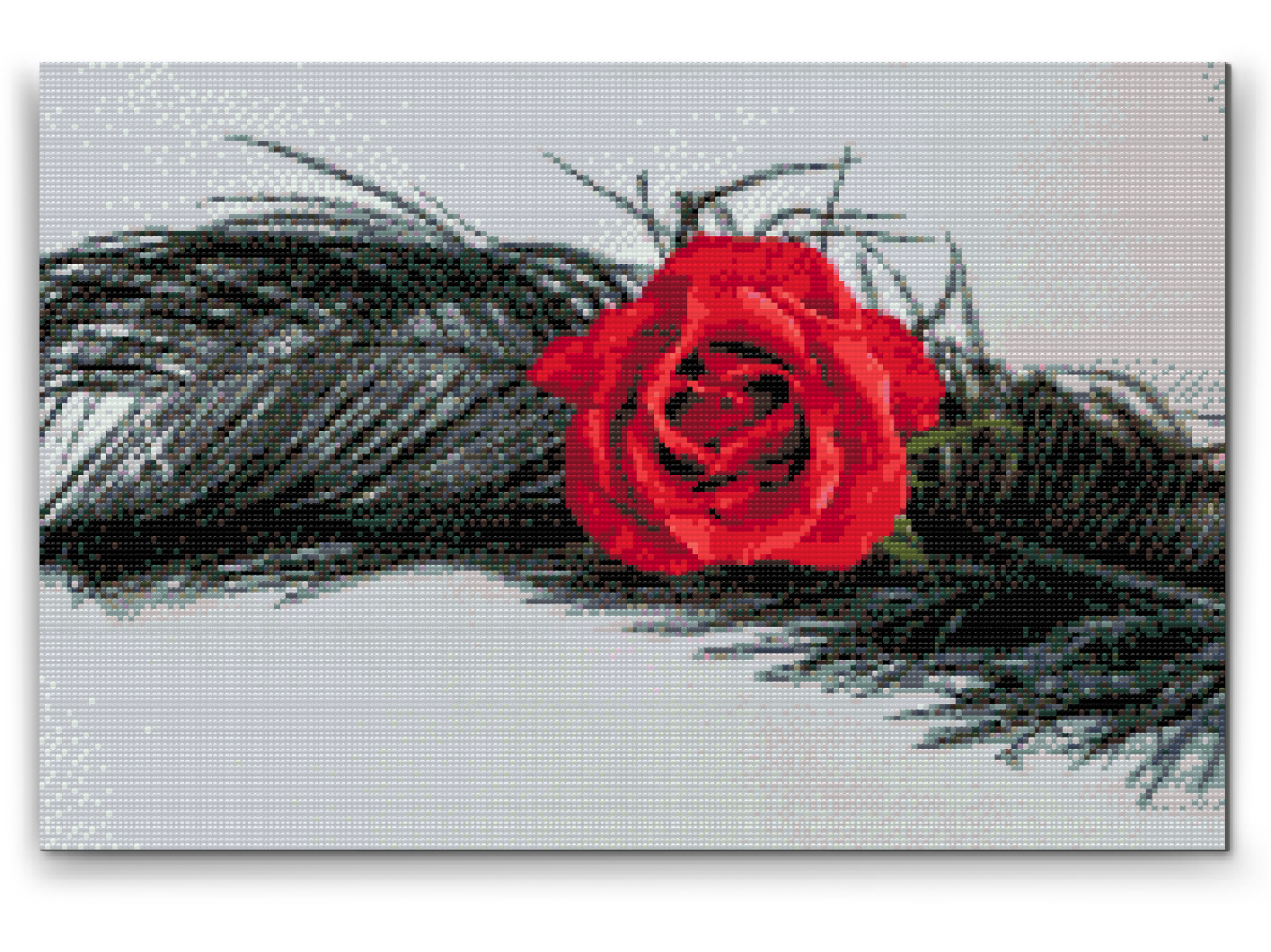 Diamond Painting - Rose i en fjer