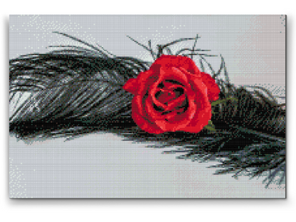 Diamond Painting - Rose i en fjer