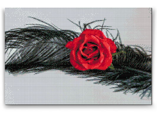 Diamond Painting - Rose i en fjer