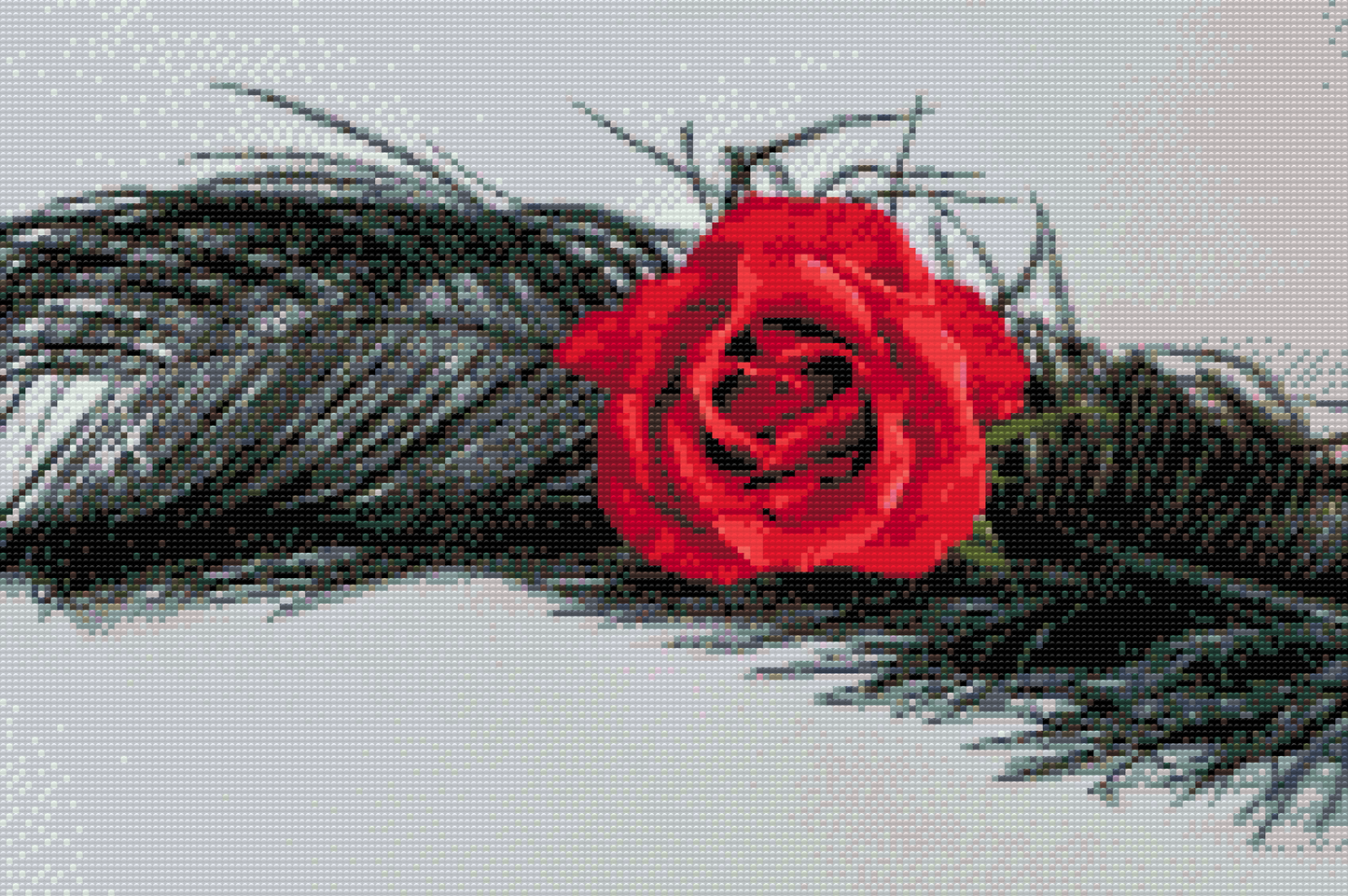 Diamond Painting - Rose i en fjer