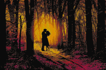 Diamond Painting - Kærligt par i skoven