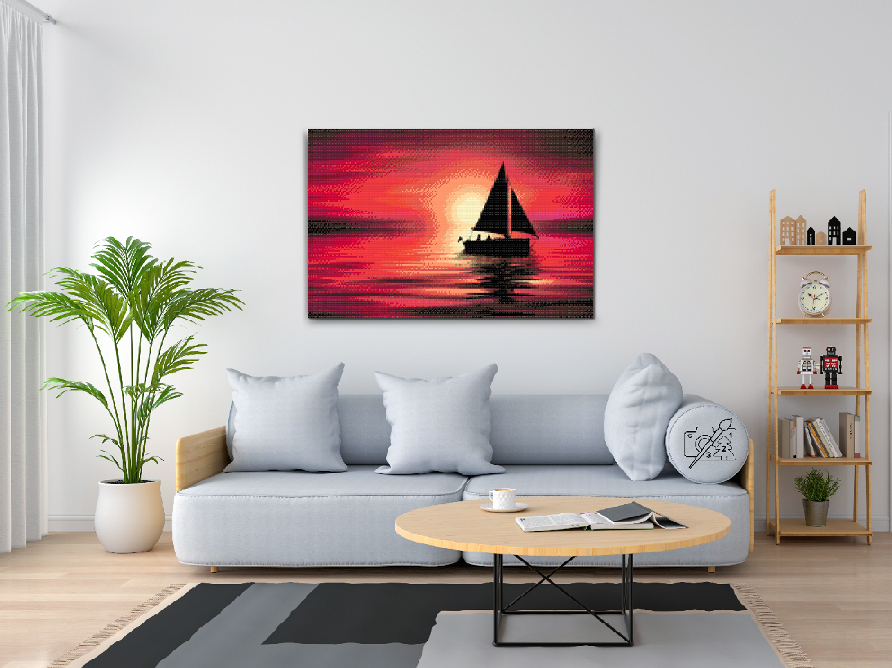 Diamond Painting - Båd ved solnedgang