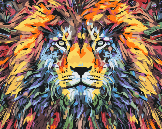Paint by Numbers - Farverig Løve