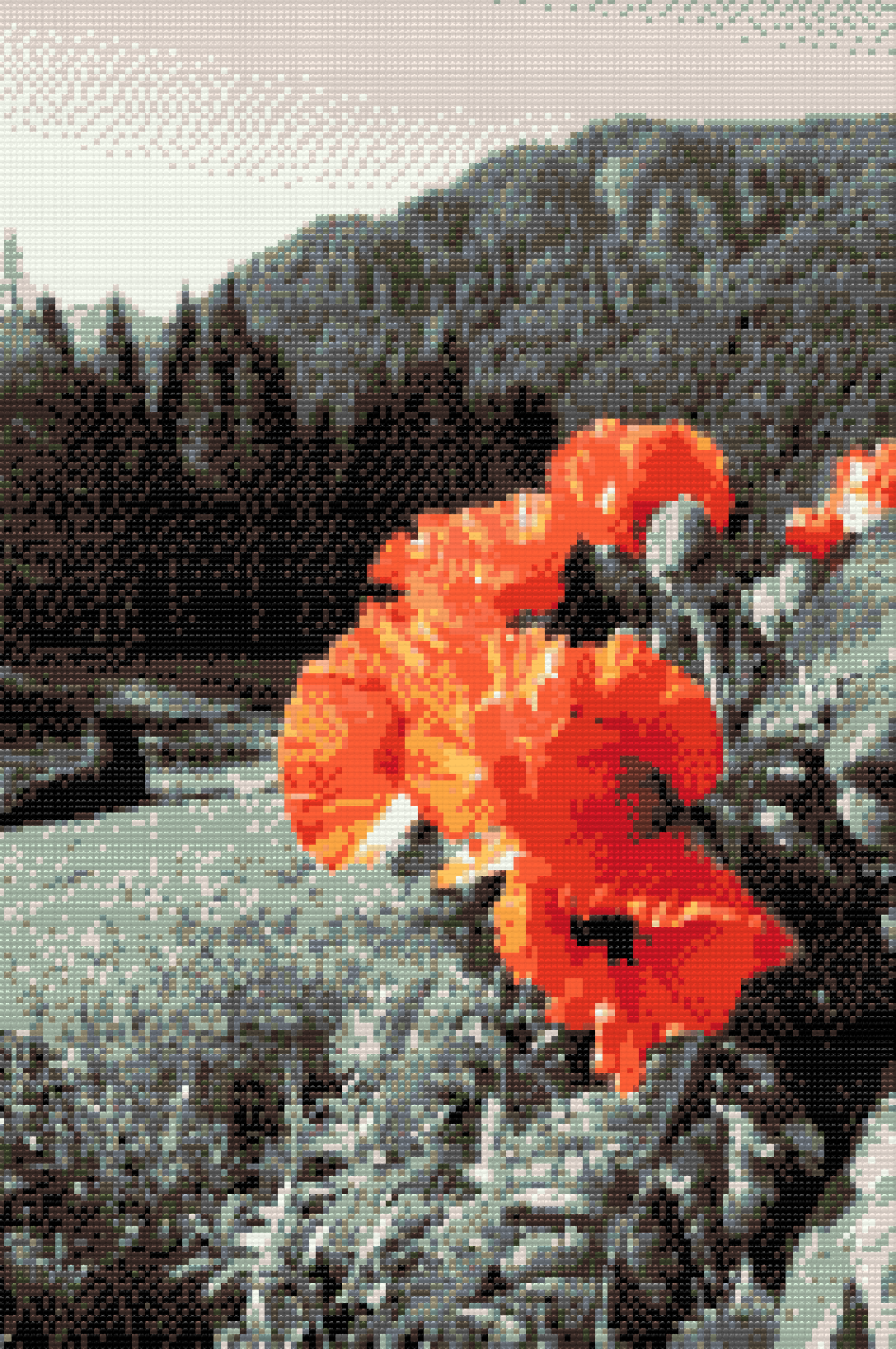 Diamond Painting - Valmue i bjergene
