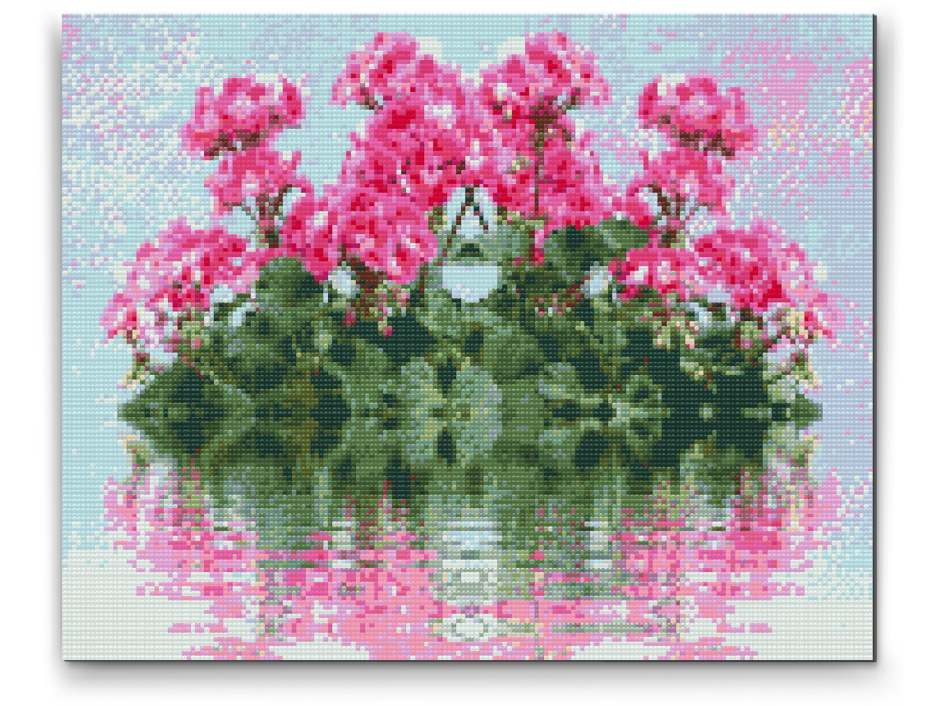 Diamond Painting - Pelargonier på vandet