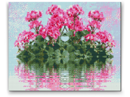 Diamond Painting - Pelargonier på vandet
