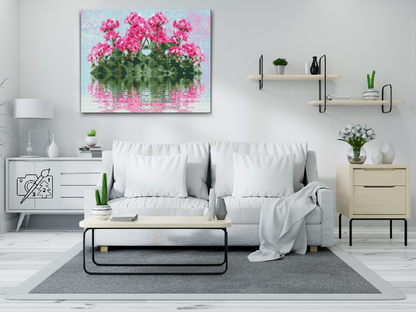Diamond Painting - Pelargonier på vandet
