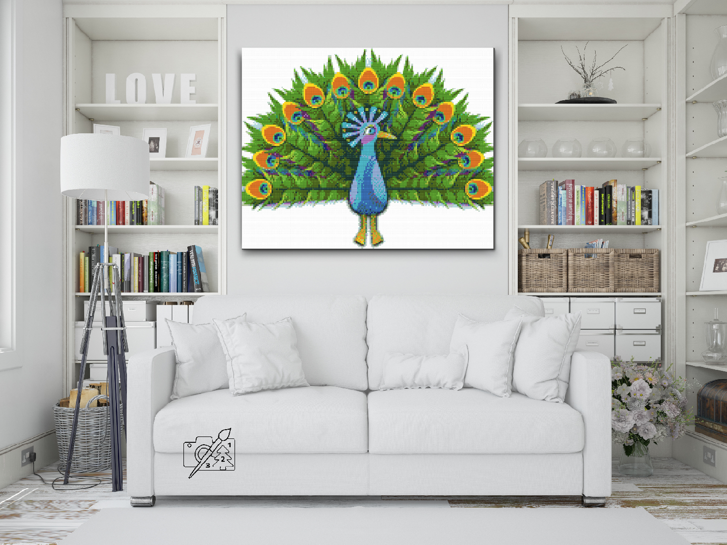 Diamond Painting - Malet påfugl