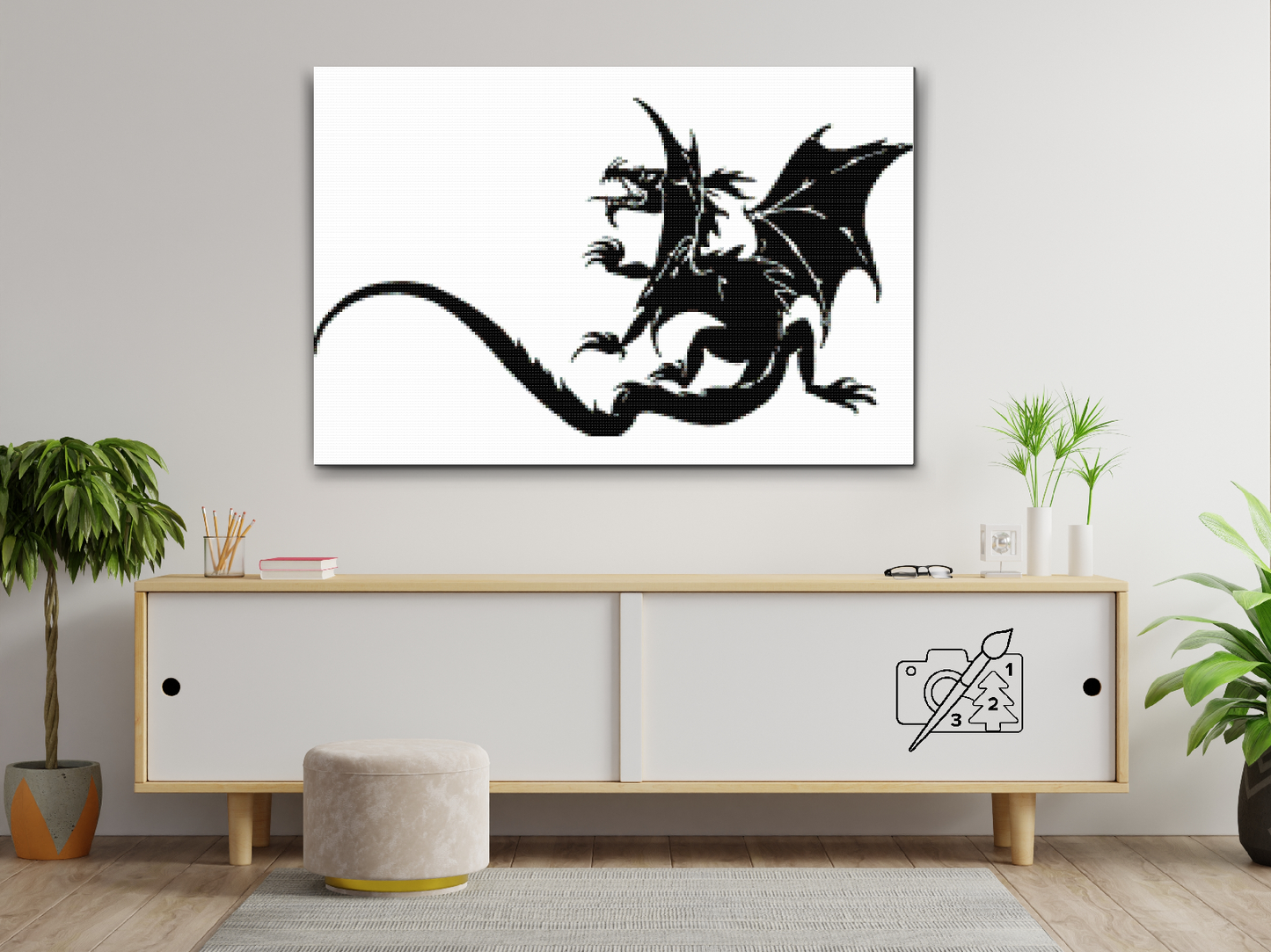 Diamond Painting - B/W Dragon