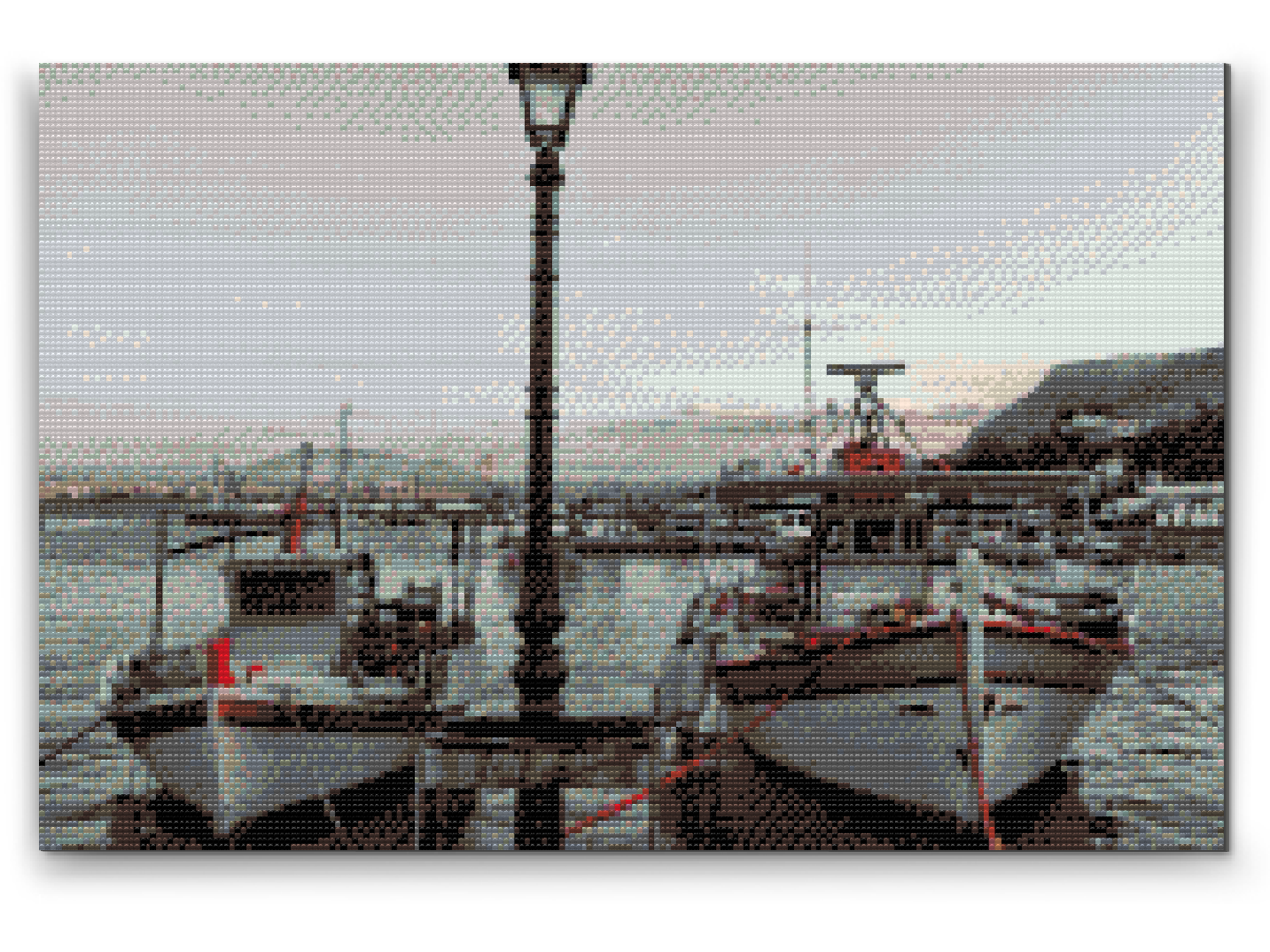 Diamond Painting - Både i havnen