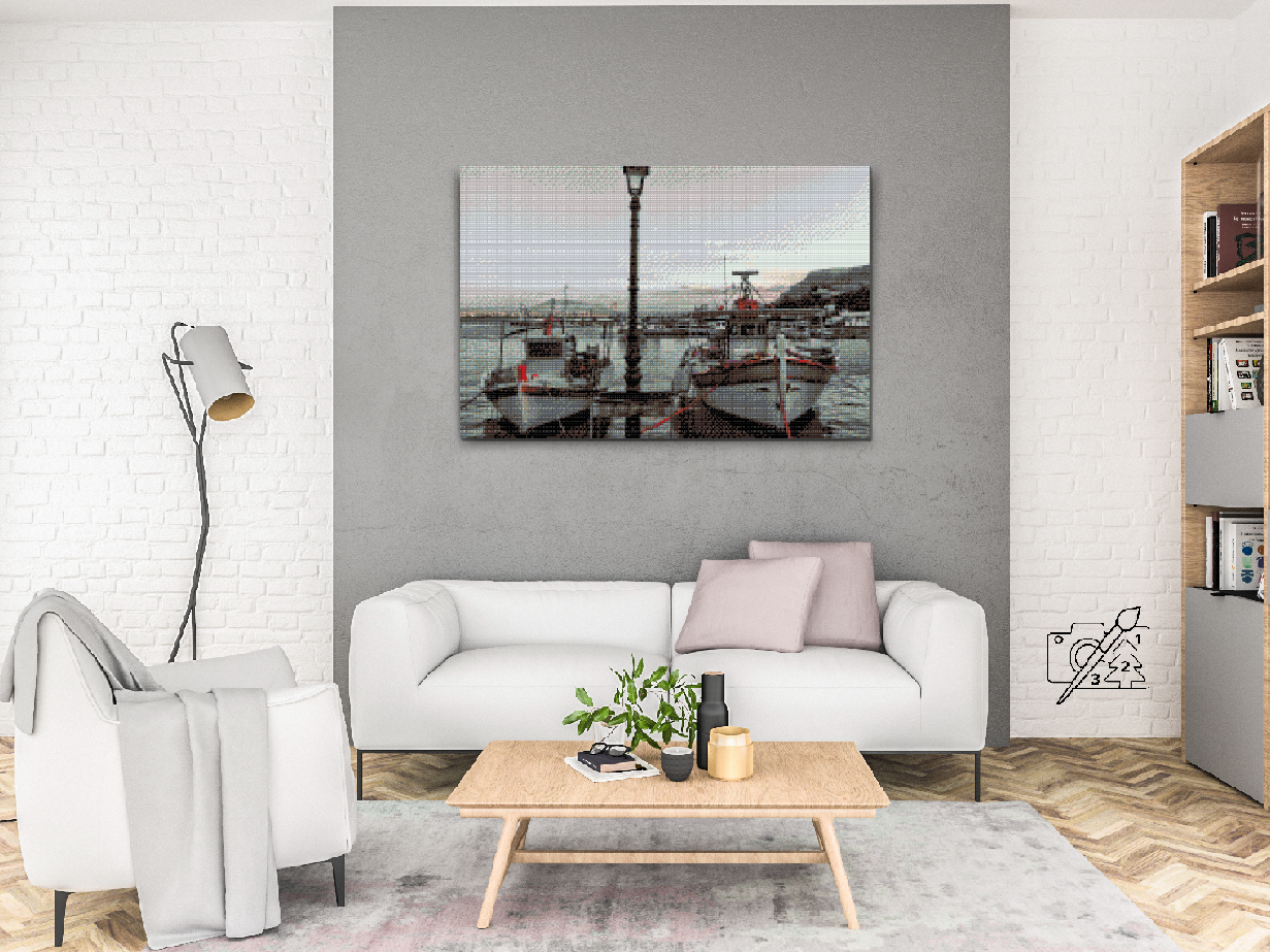 Diamond Painting - Både i havnen