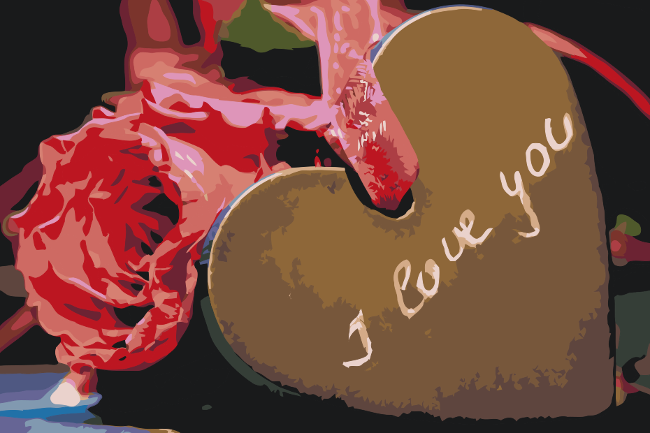 Paint by Numbers - Rose med hjerte