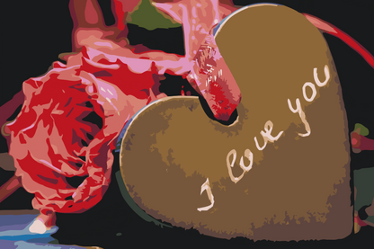 Paint by Numbers - Rose med hjerte