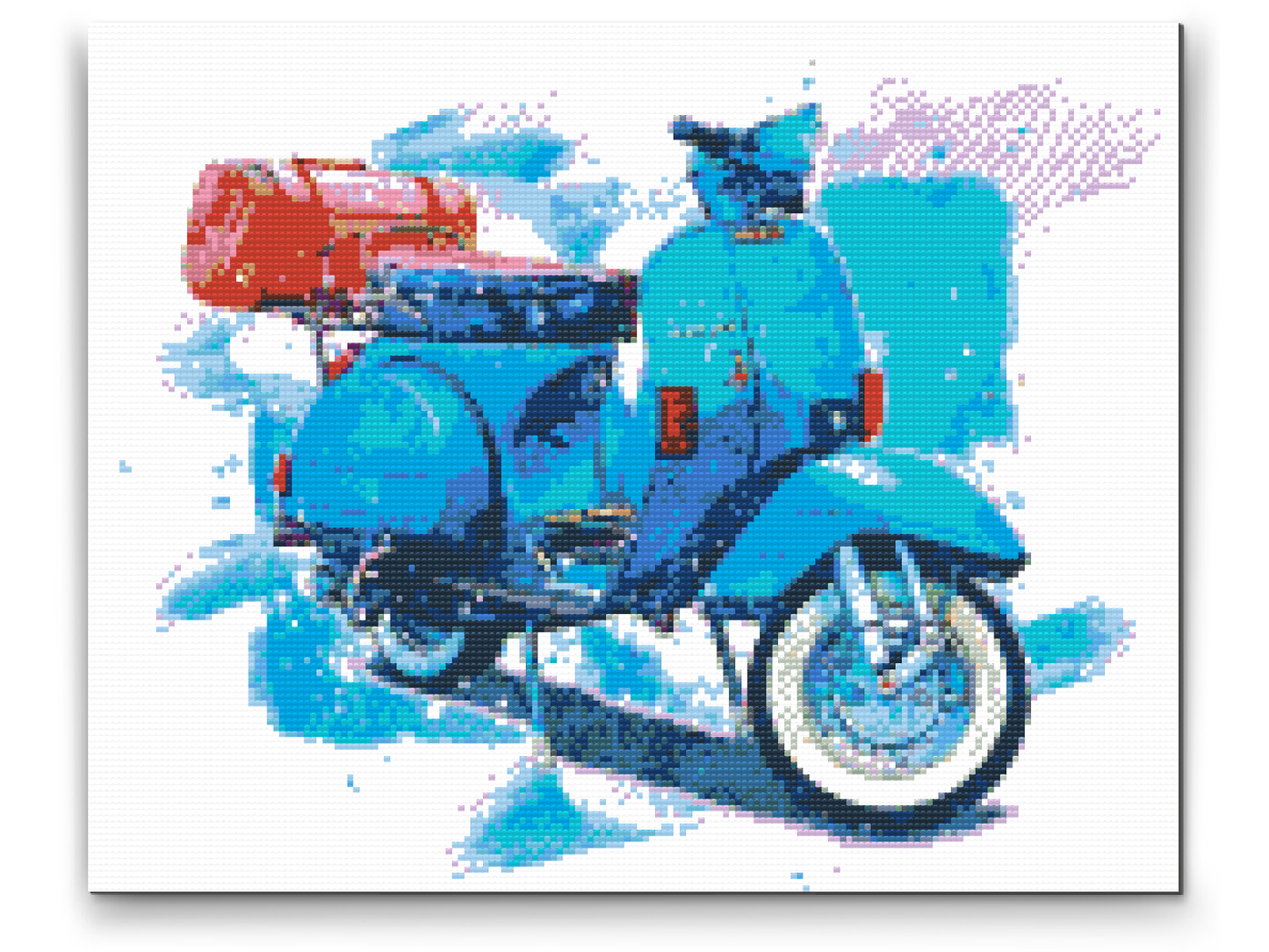 Diamond Painting - Blå Vespa