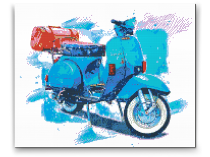 Diamond Painting - Blå Vespa