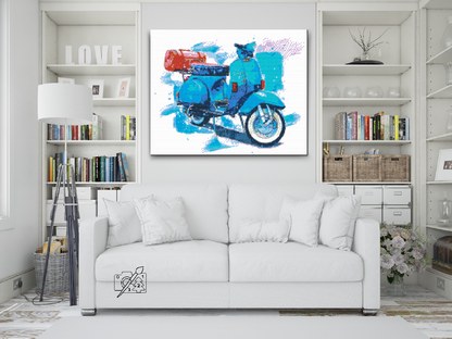 Diamond Painting - Blå Vespa