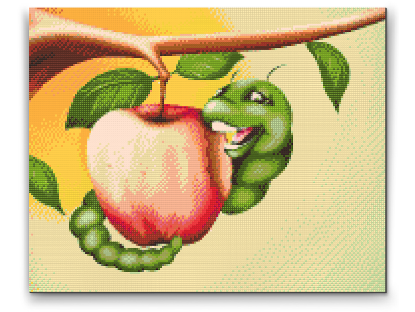 Diamond Painting - Larven spiser et æble