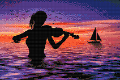 Diamond Painting - Violinist i havet