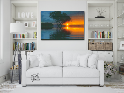 Diamond Painting - Solnedgang ved søen