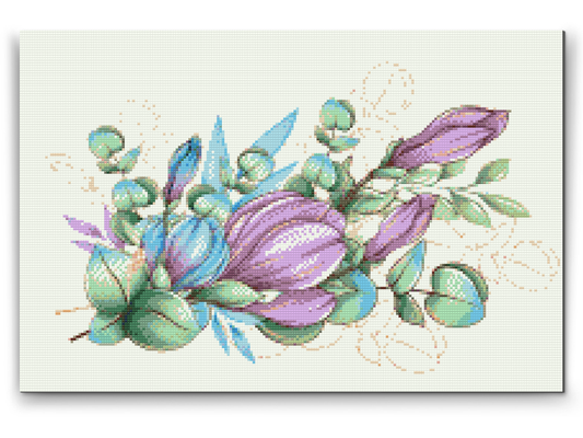 Diamond Painting - Lilla blomster
