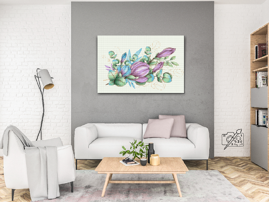 Diamond Painting - Lilla blomster