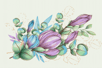 Diamond Painting - Lilla blomster