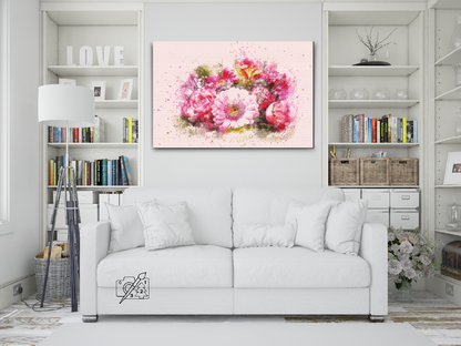 Diamond Painting - Buket lyserøde blomster
