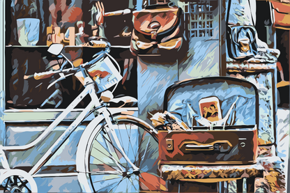 Paint by Numbers - Cykel og kuffert fuld af minder