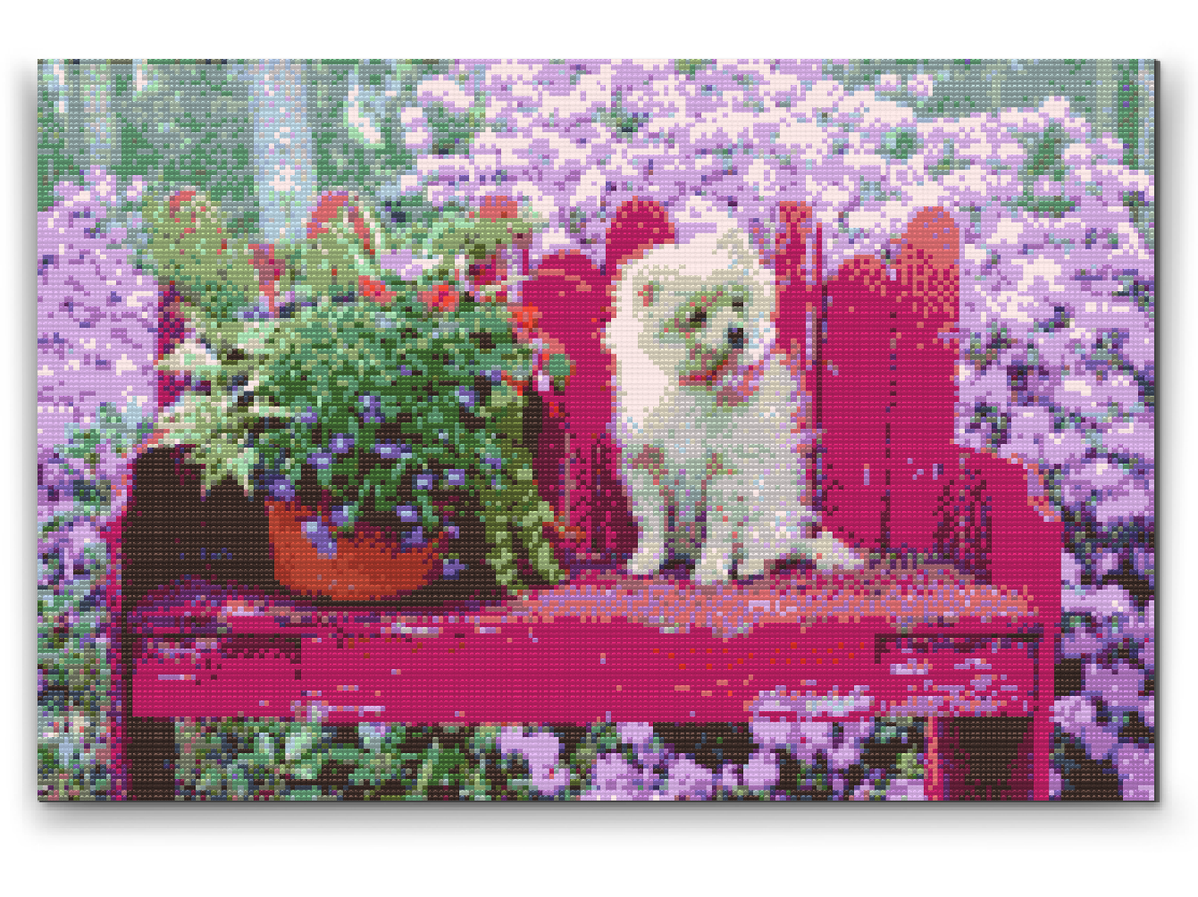 Diamond Painting - Hvalp på bænken