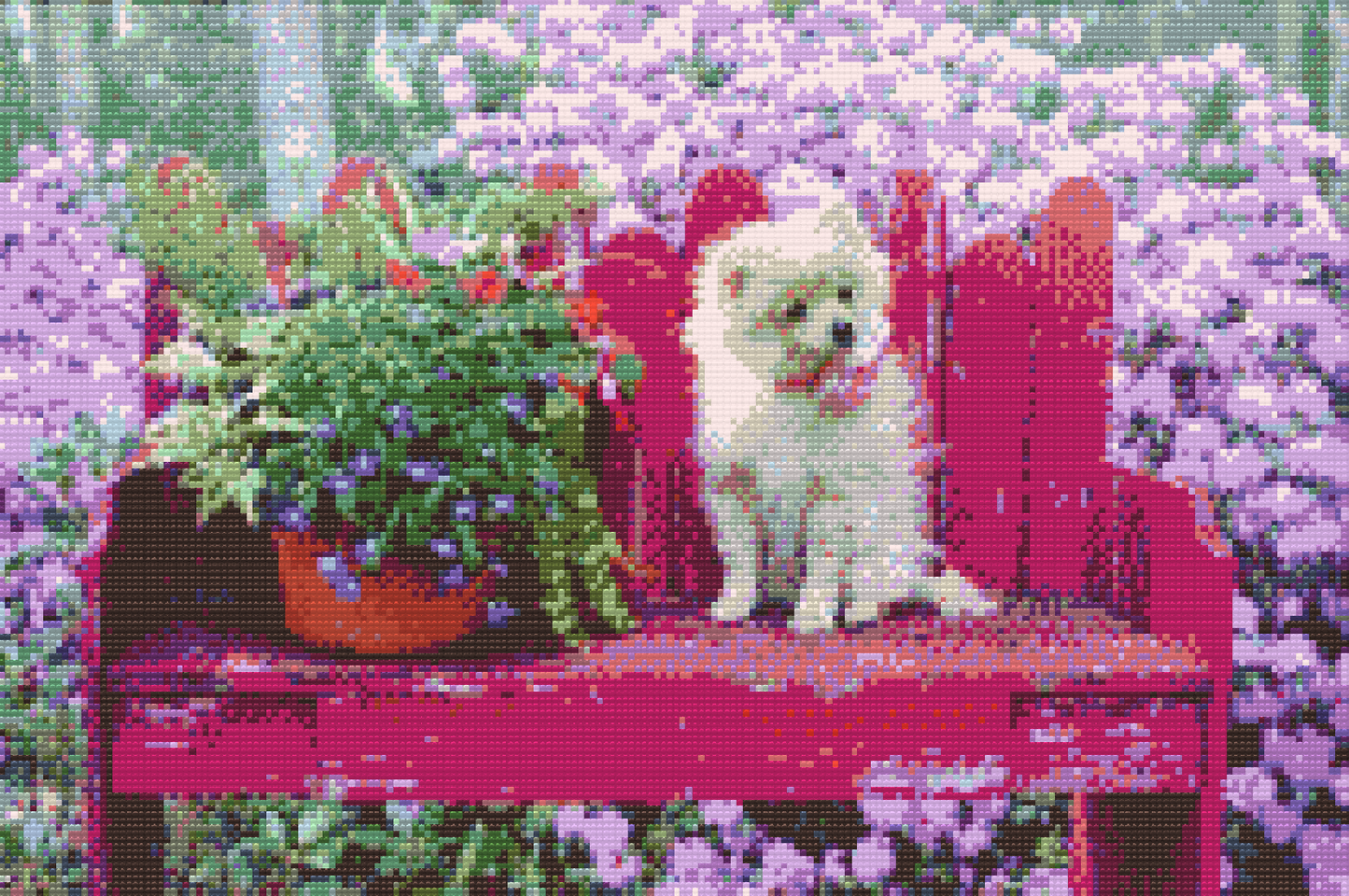 Diamond Painting - Hvalp på bænken